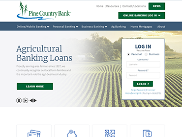 Pine Country Bank Website