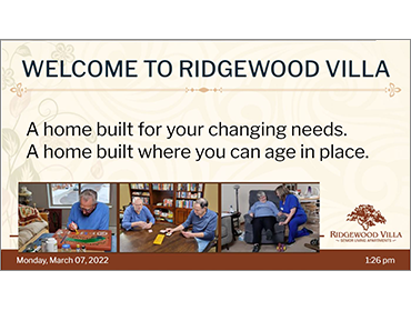 Ridgewood Villa Digital Signage
